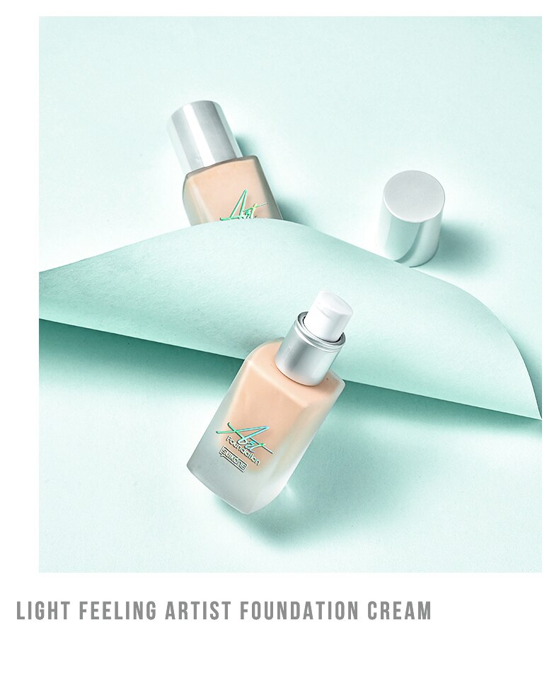 Light Feeling Artist Liquid Foudation Cream Soft Waterproof Nude Facial Makeup