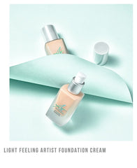 Light Feeling Artist Liquid Foudation Cream Soft Waterproof Nude Facial Makeup