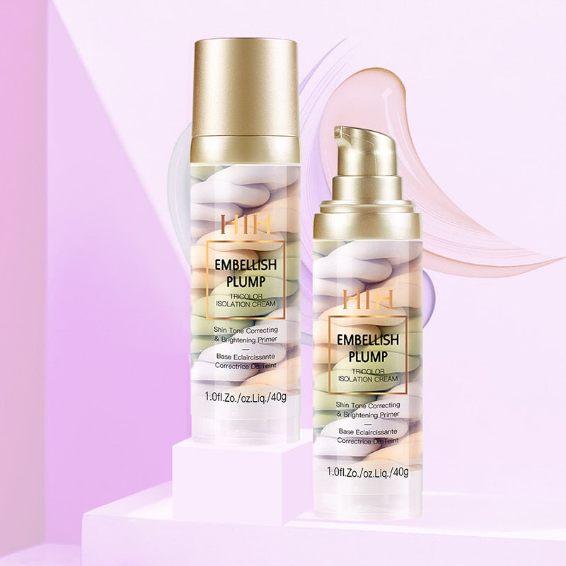 Three-color Rainbow Isolation Cream Facial Base Makeup