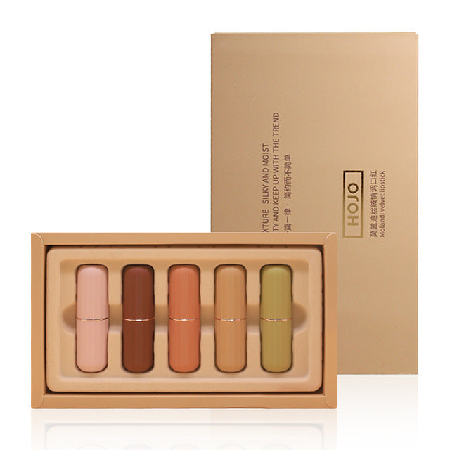 HOJO 5Pcs/Set Red Velvet Lipstick
