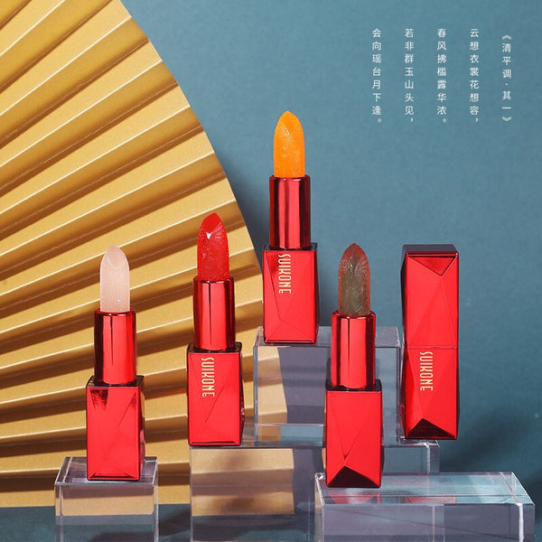 Classic National Style Carving Watery Jelly Lipstick Temperature Change Color